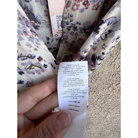 Missguided Maternity Front tie mini Dress - Size 2 - Floral Lilac / Multicolored - Picture 12 of 12